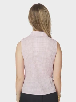 Celest Check Top Light Pink