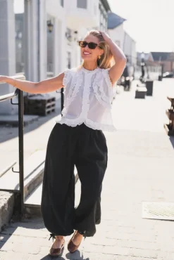 Celia Ruffle Top White