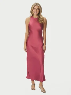 Celinie Heavy Sateen Dress Cherry Pink