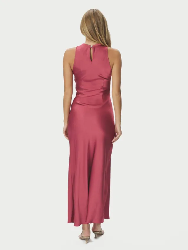 Celinie Heavy Sateen Dress Cherry Pink