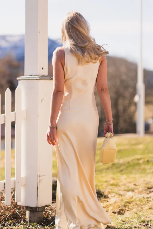 Celinie Heavy Sateen Dress Light Yellow