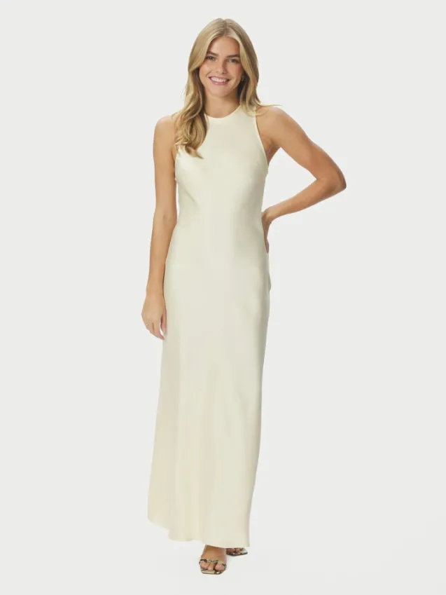 Celinie Heavy Sateen Dress Light Yellow