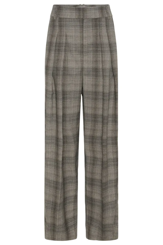 Checkie Barrel Pant Brown Fall Check