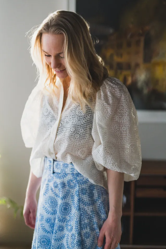 Checks Blouse Offwhite