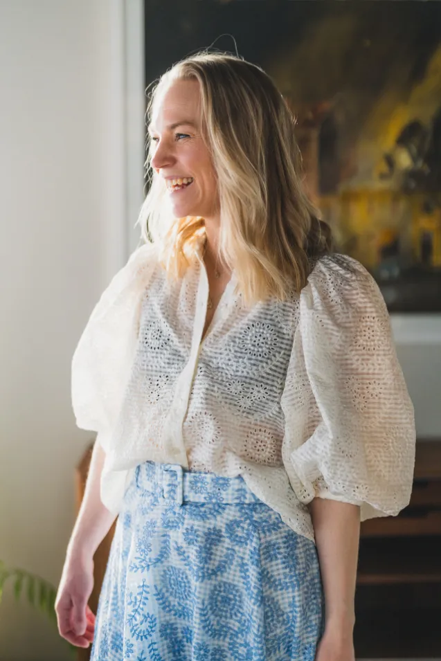 Checks Blouse Offwhite