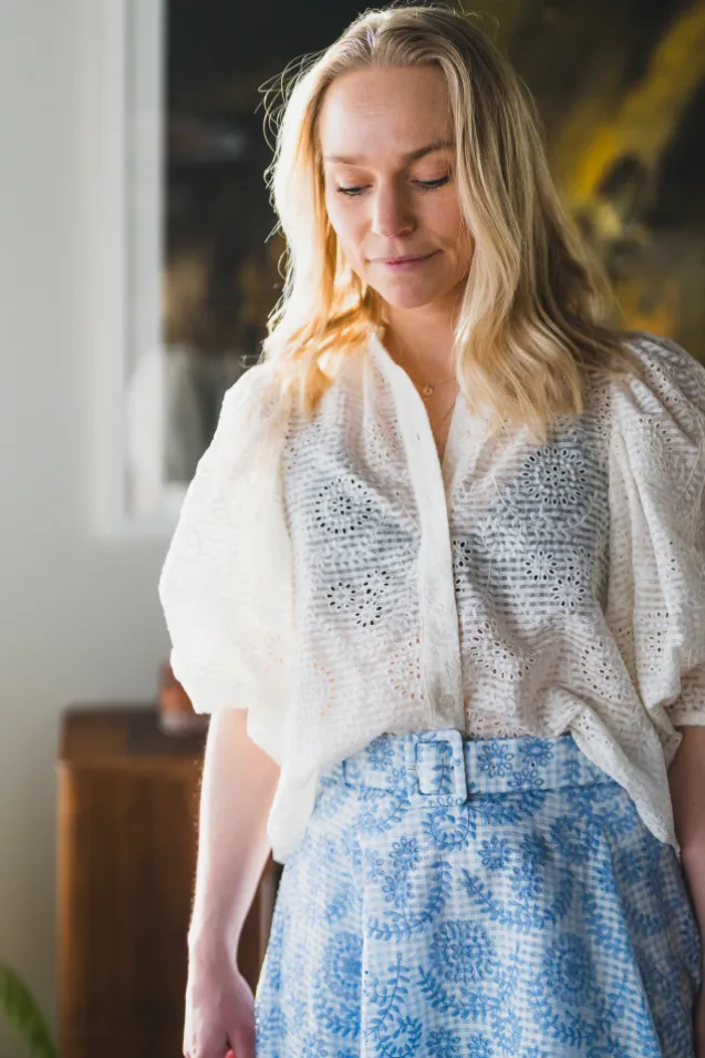 Checks Blouse Offwhite