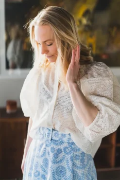 Checks Blouse Offwhite