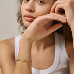 Chunky Charm Bracelet Gold