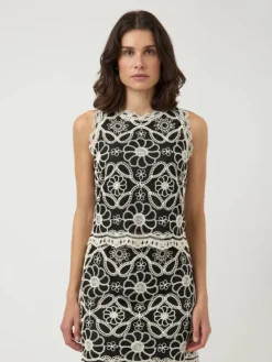 Cilia SL Crochet Top Black W. Pristine