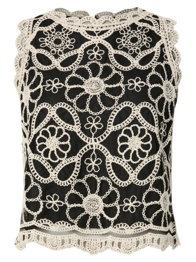 Cilia SL Crochet Top Black W. Pristine