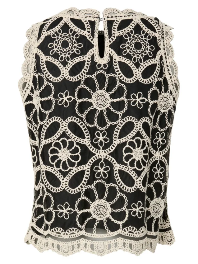 Cilia SL Crochet Top Black W. Pristine