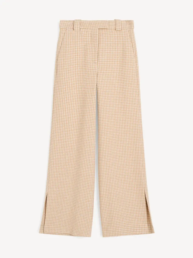 Cimas Boucle Trousers Beige Houndstooth