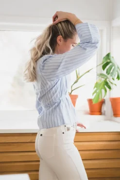 Clarida Double Stripe Shirt Light Blue
