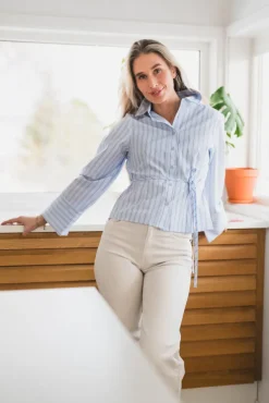 Clarida Double Stripe Shirt Light Blue