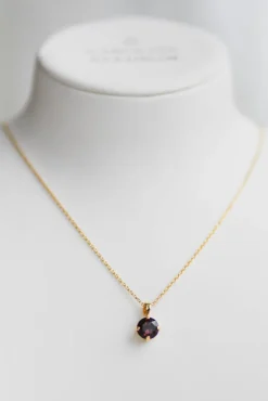 Classic Petite Necklace Gold Burgundy