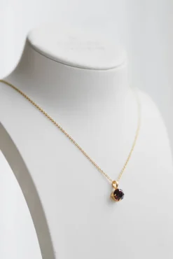 Classic Petite Necklace Gold Burgundy
