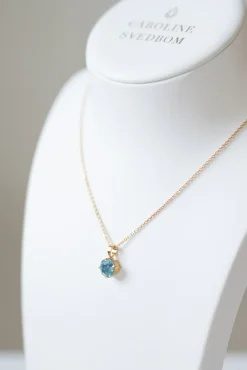 Classic Petite Necklace Gold Aquamarine