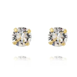 Classic Stud Earrings Gold Crystal