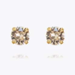 Classic Stud Earrings Gold Silk