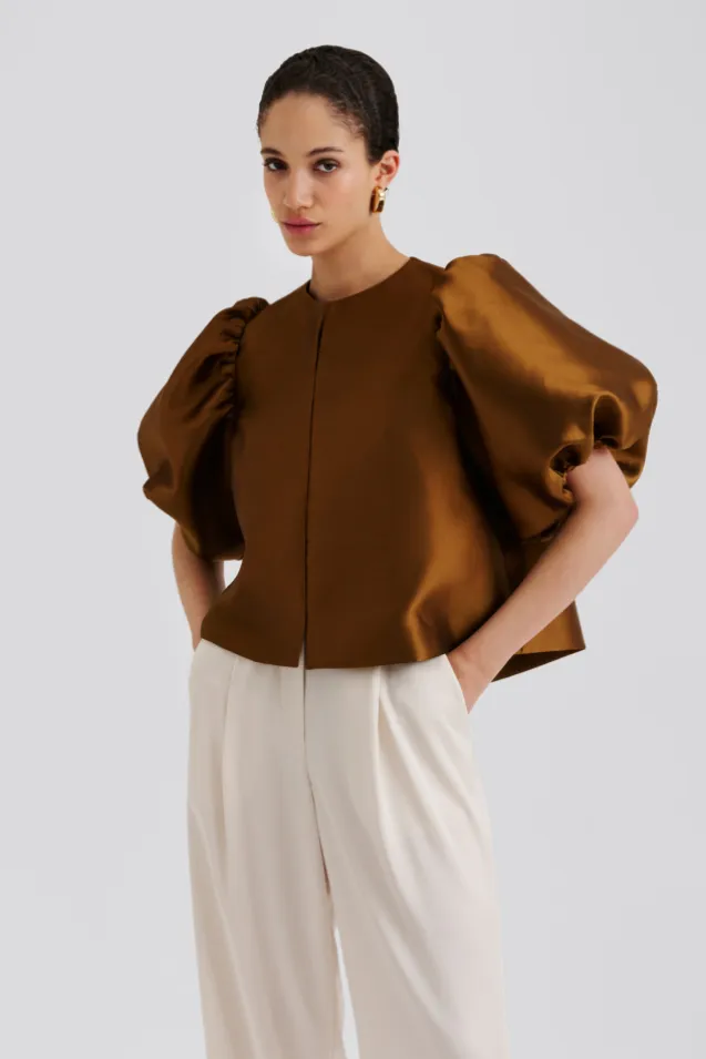 Cleo Pouf Sleeve Blouse Amber