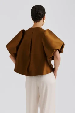 Cleo Pouf Sleeve Blouse Amber