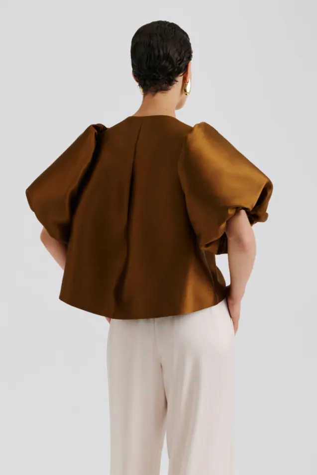 Cleo Pouf Sleeve Blouse Amber
