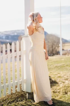 Cludine Mesh Dress Light Yellow