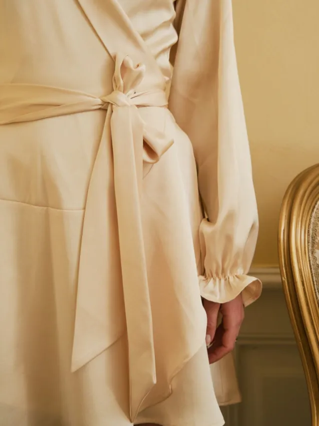 Colbie Heavy Sateen Dress Light Yellow