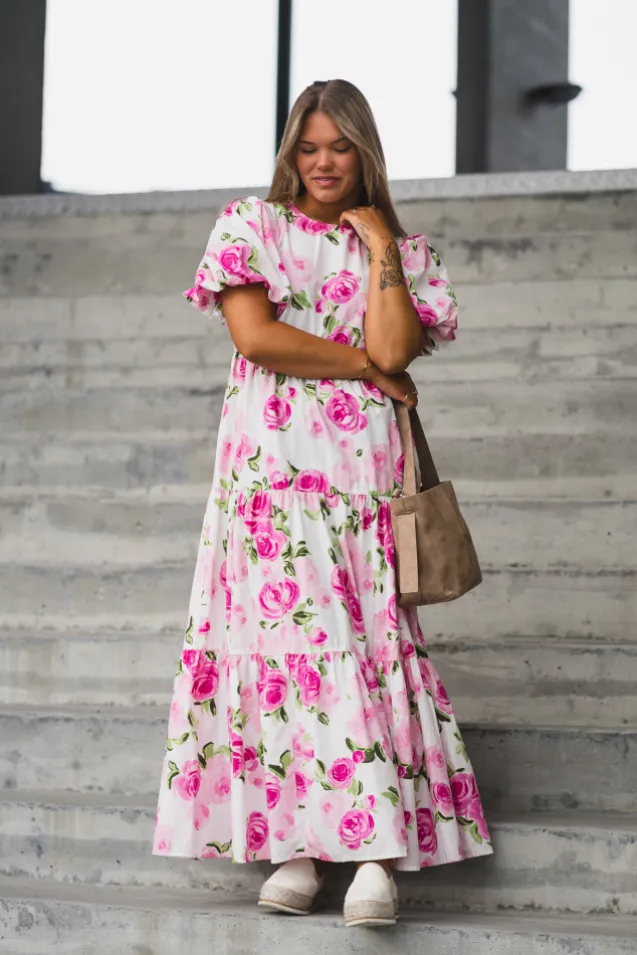 Colea SS Ankle Dress Star White Pink Emula