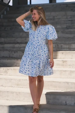 Colea SS Dress Pristine Blue Donna Print