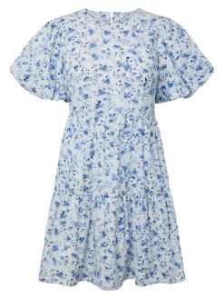 Colea SS Dress Pristine Blue Donna Print