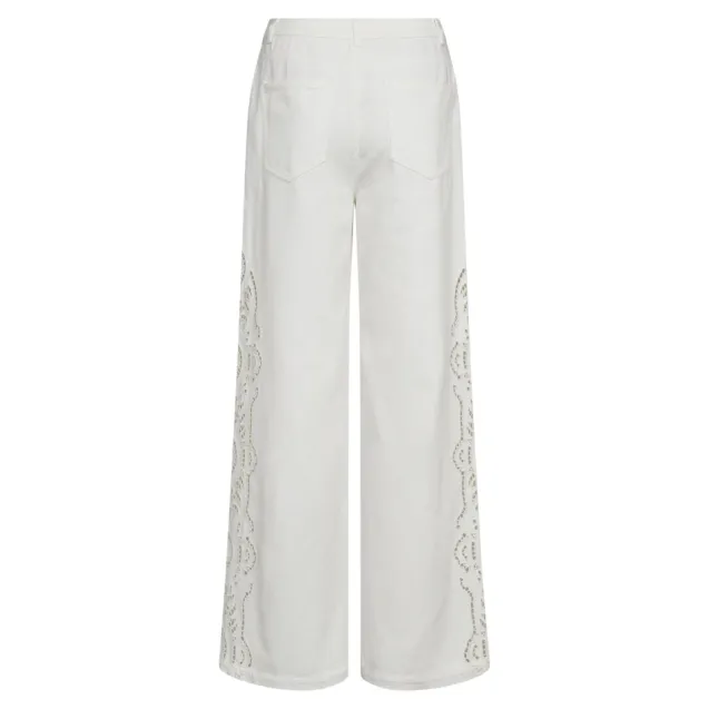Colette Embroidery Pant Offwhite