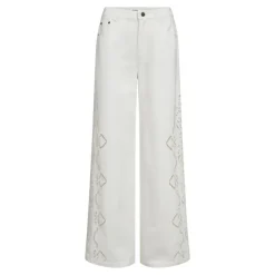 Colette Embroidery Pant Offwhite