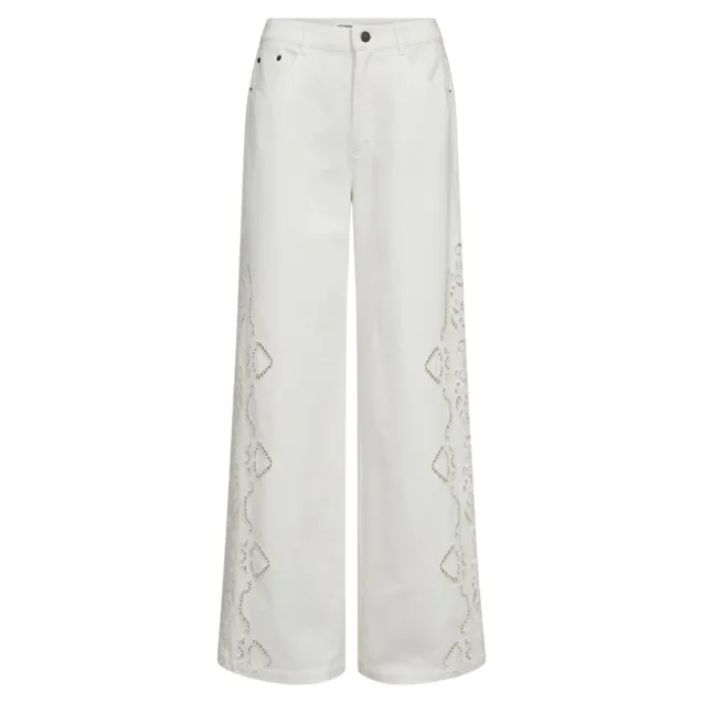 Colette Embroidery Pant Offwhite