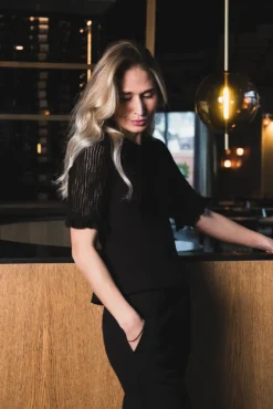 Colton Lace Mix Top Black