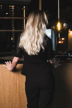 Colton Lace Mix Top Black