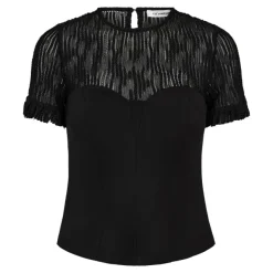 Colton Lace Mix Top Black