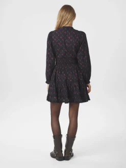 Cornell Fine Print Dress Dark Navy