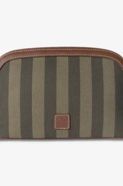 Cosmetic Pouch Large Green Stripe