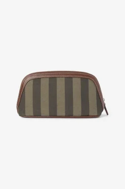 Cosmetic Pouch Small Green Stripe
