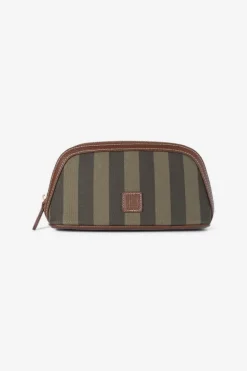 Cosmetic Pouch Small Green Stripe