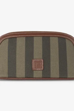 Cosmetic Pouch Small Green Stripe