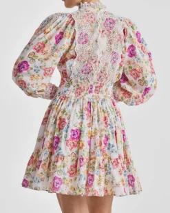 Cotton Slub Mini Dress Flora