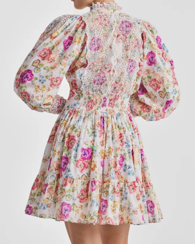 Cotton Slub Mini Dress Flora