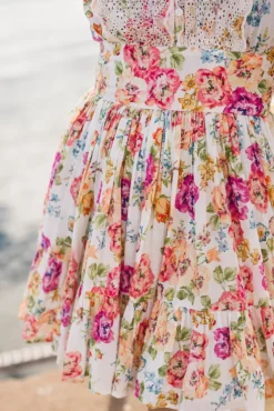 Cotton Slub Mini Dress Flora