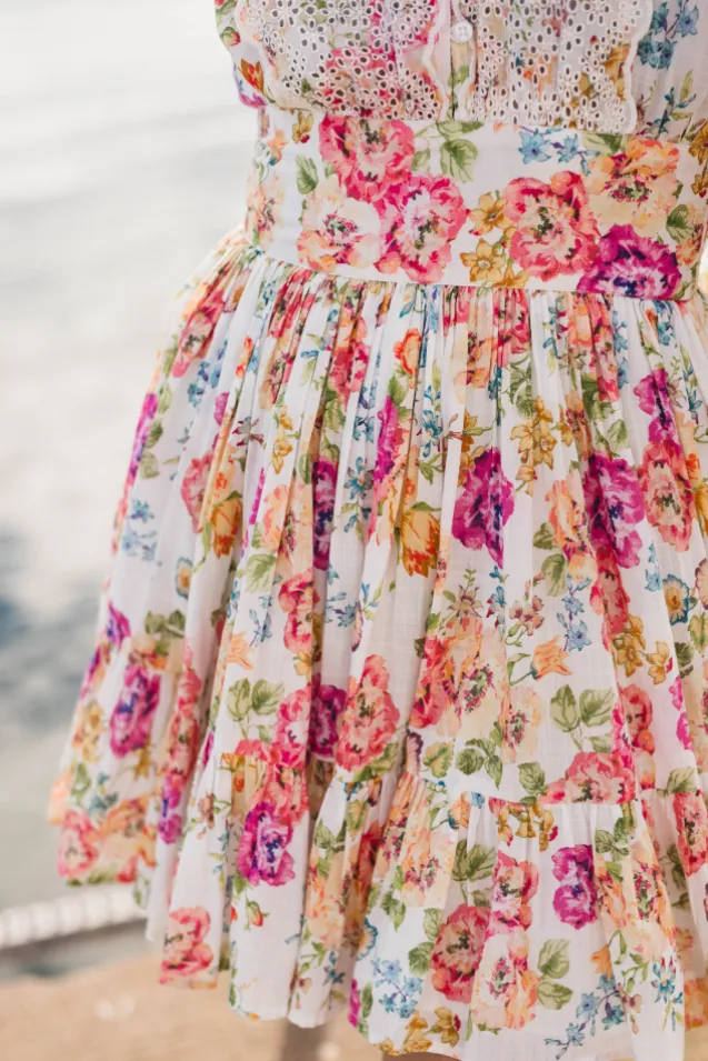 Cotton Slub Mini Dress Flora