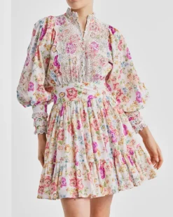 Cotton Slub Mini Dress Flora