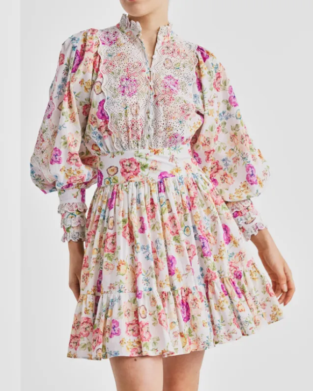 Cotton Slub Mini Dress Flora