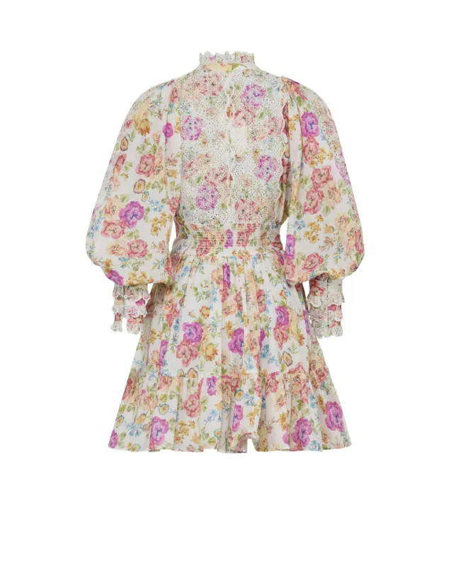 Cotton Slub Mini Dress Flora