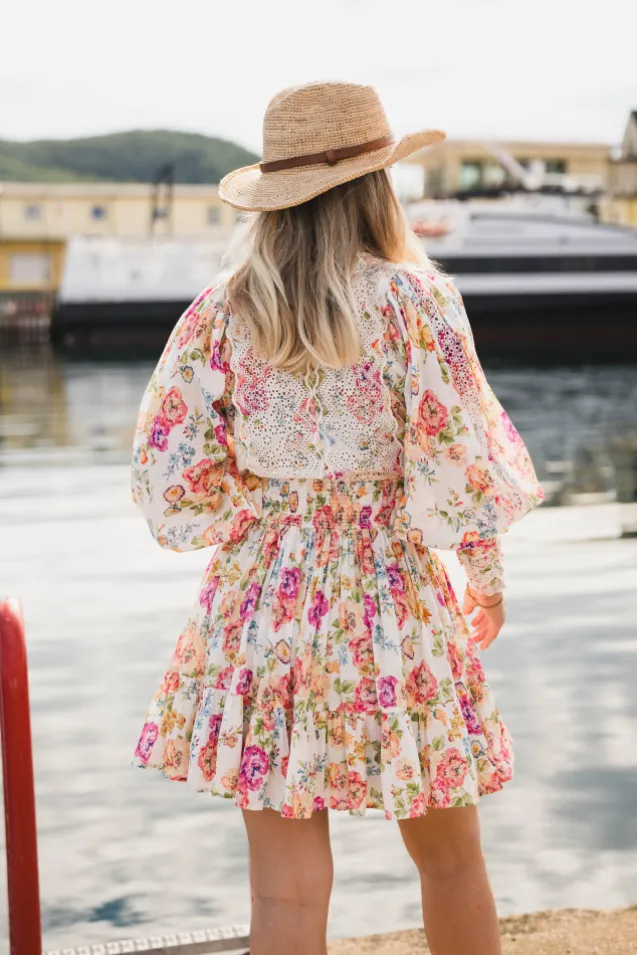 Cotton Slub Mini Dress Flora